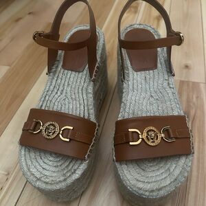 Versace Medusa brown platform sandals